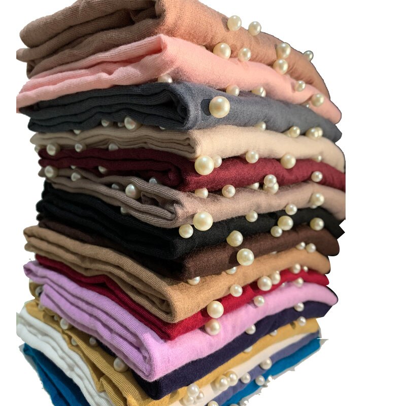 Cotton Turban Hijab Beading Headscarf