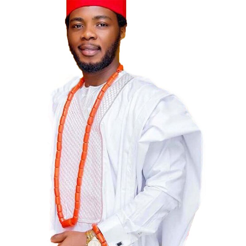 Jewelry Set Coral Men One Layer 100% Original Coral Beads Jewelry Set African Nigerian Necklace Set of Jewelry Wedding Necklace