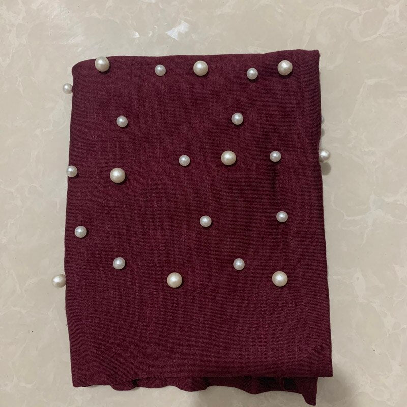 Cotton Turban Hijab Beading Headscarf