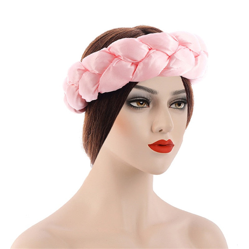Satin Braided HeadBand With Sequins