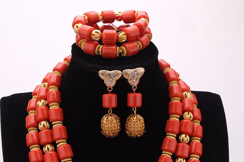 Native Coral Set For Women Wedding