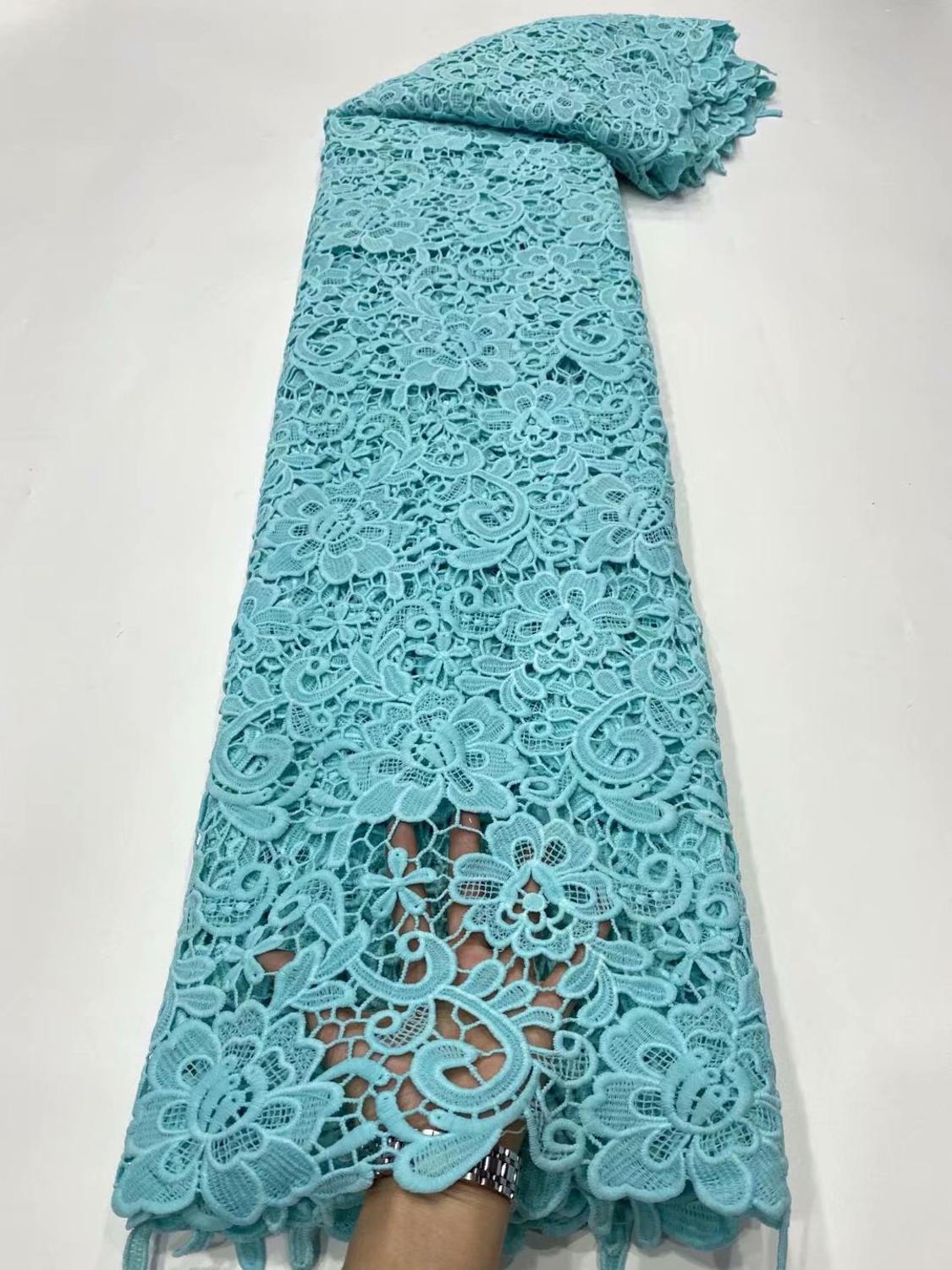 Dusty Pink Cord Guipure Lace Nigerian African Big Flower Asoebi Fabric For Wedding Dress Sewing Materials