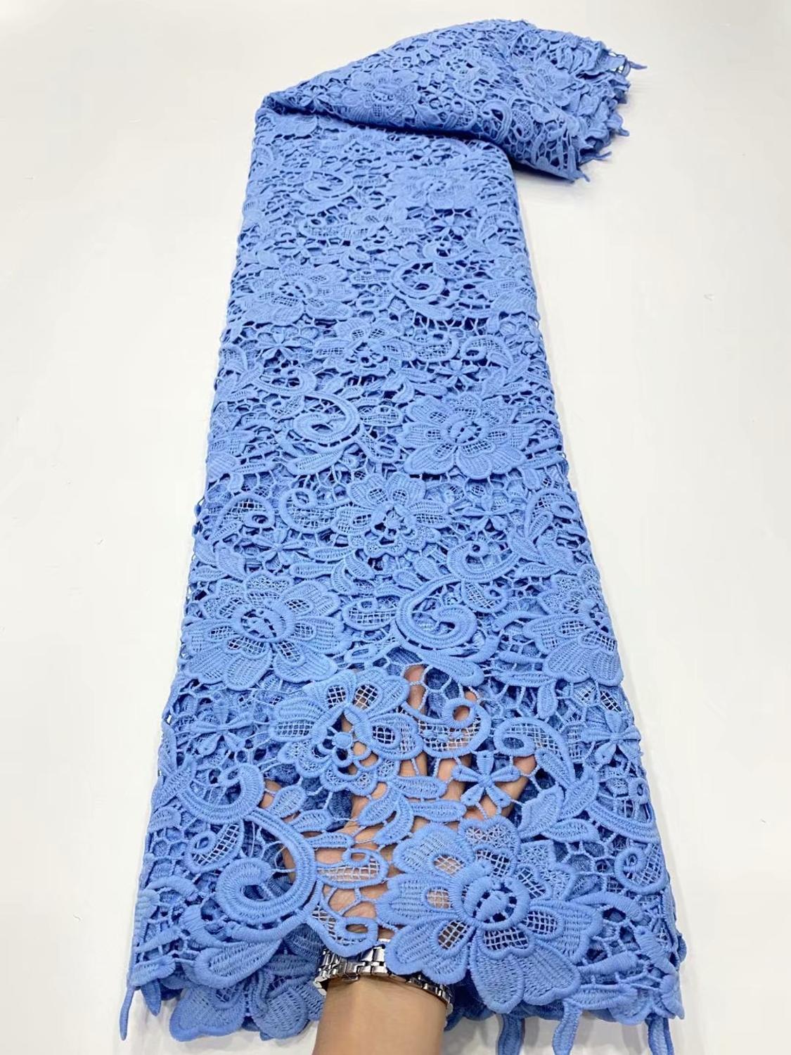 Dusty Pink Cord Guipure Lace Nigerian African Big Flower Asoebi Fabric For Wedding Dress Sewing Materials