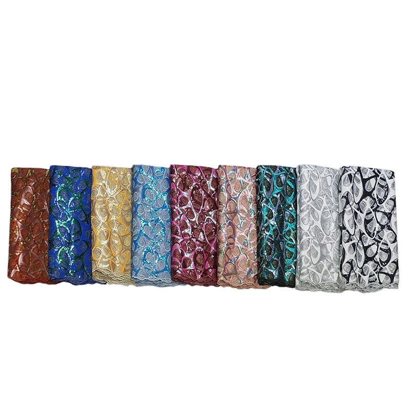 Luxury Sequins Embroidery Lace Fabric 5 Yards French Net Lace