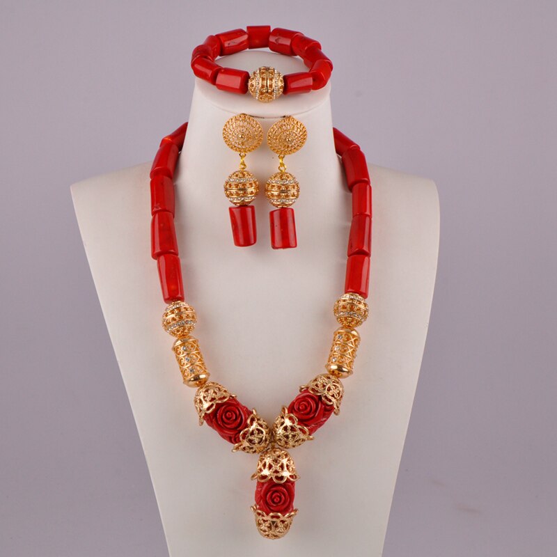Orange Coral Jewelry Set