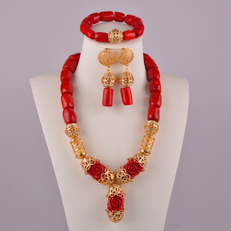 Orange Coral Jewelry Set