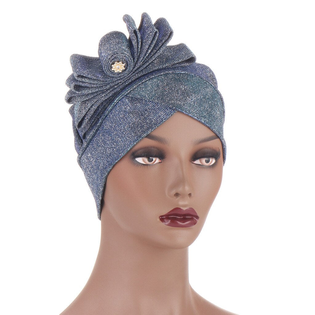 Shimmer Turban Cap