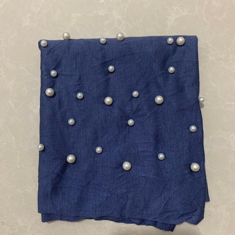 Cotton Turban Hijab Beading Headscarf