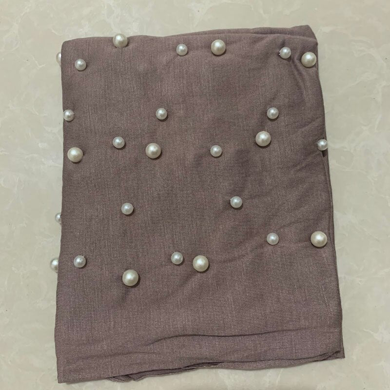 Cotton Turban Hijab Beading Headscarf