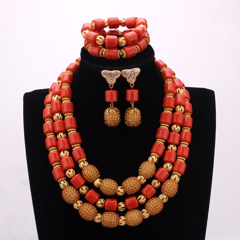 Native Coral Set For Women Wedding