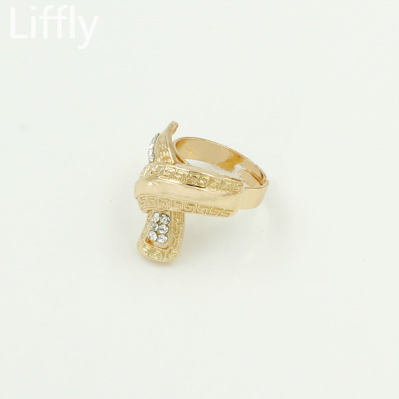 Dubai Gold Jewelry Crystal Necklace Hoop Earrings