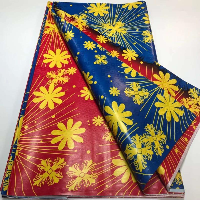 Top Quality Colorful Style African Bazin Riche Fabric Cotton Basin Sewing Guinea Brocade Tissu Africain Nigerian Atiku 5 Yards