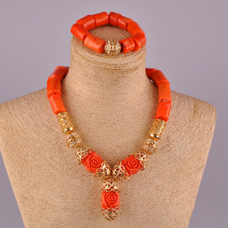 Orange Coral Jewelry Set