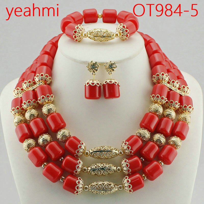 Jewelry Sets Nigerian Wedding Bridal Coral Beads Jewelry Sets