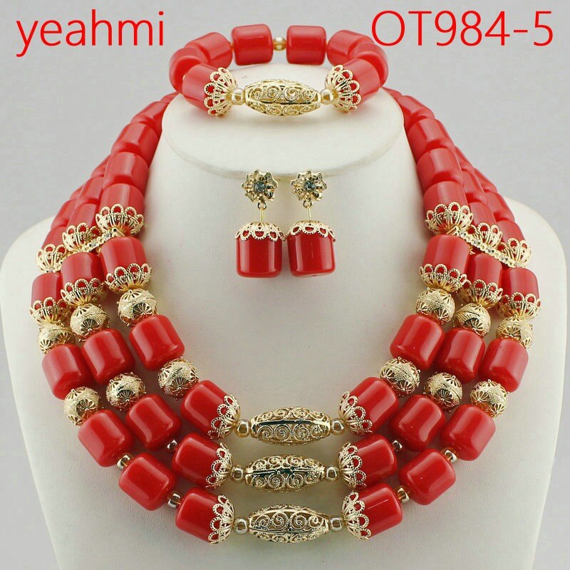 Jewelry Sets Nigerian Wedding Bridal Coral Beads Jewelry Sets