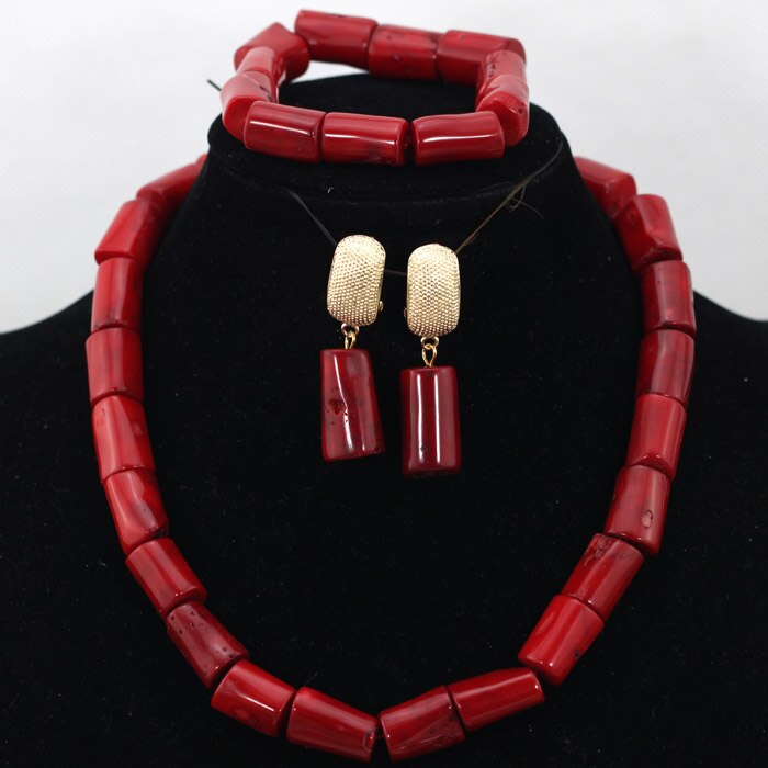 Wonderfu Birthday Gift Natural Coral Beads Necklace Set African Coral Necklace Jewelry Set Cheap Beads Free Shipping ABL534