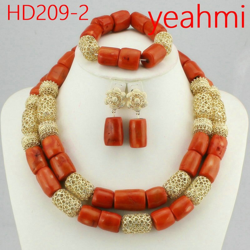 Coral Bead Sets Dubai Gold Chunky