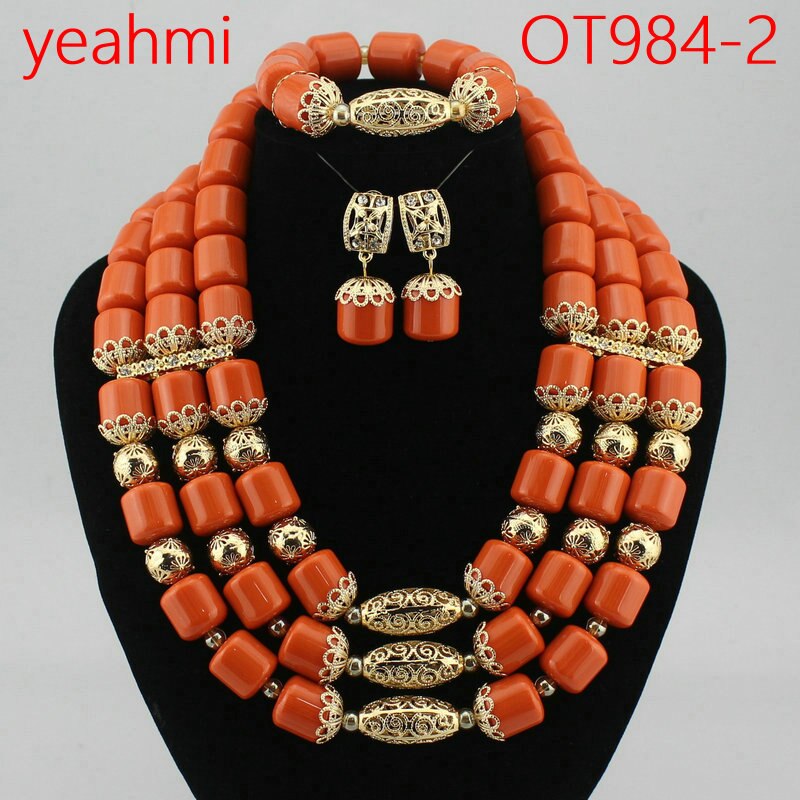 Jewelry Sets Nigerian Wedding Bridal Coral Beads Jewelry Sets
