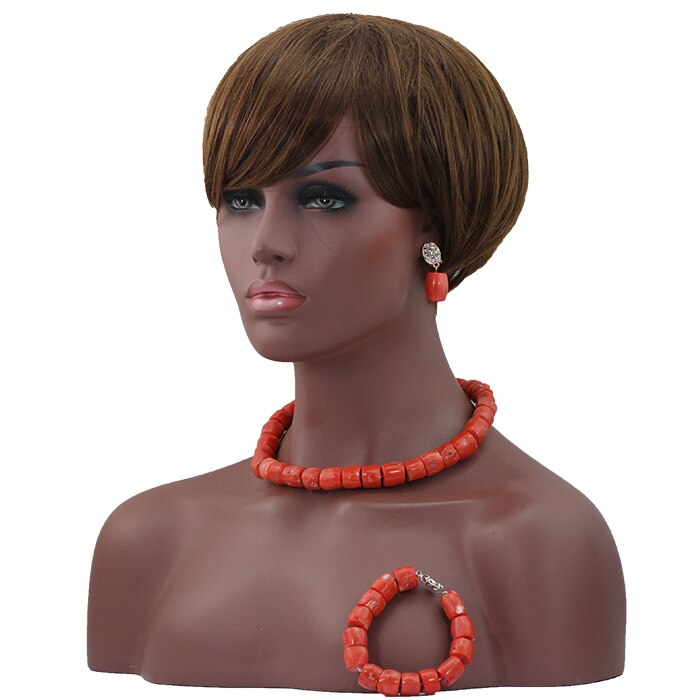 Wonderfu Birthday Gift Natural Coral Beads Necklace Set African Coral Necklace Jewelry Set Cheap Beads Free Shipping ABL534