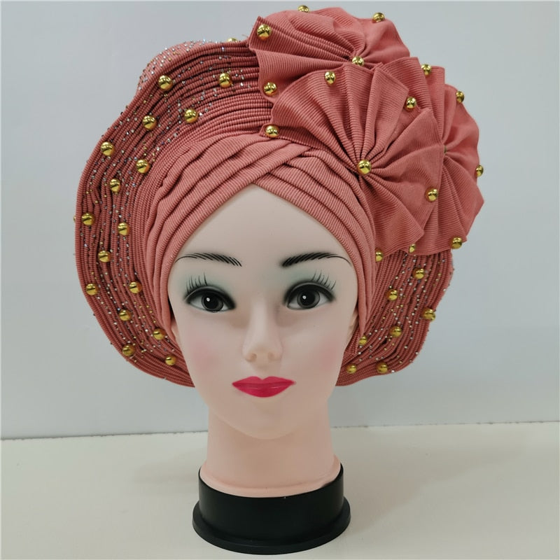 Beaded Auto Gele With Sequins