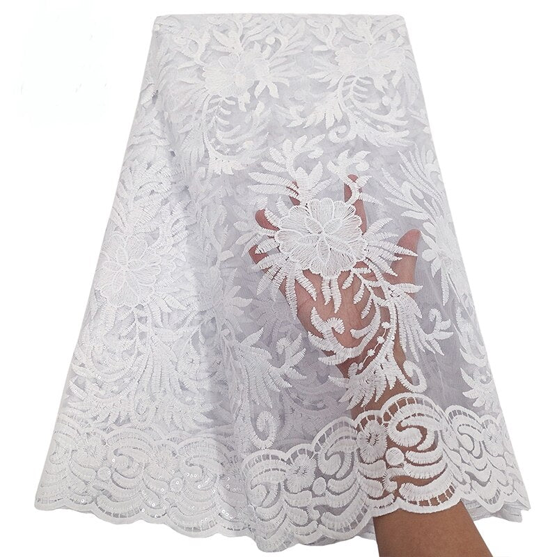 5 Yards Sequins Embroidery French Lace