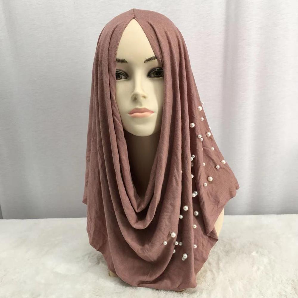 Cotton Turban Hijab Beading Headscarf
