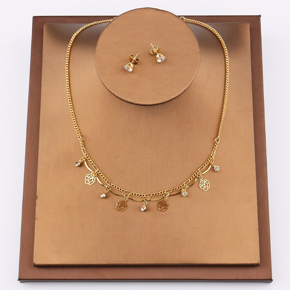 Brazilian Gold Plated Jewelry Sets Italian Style Luxury Pendant