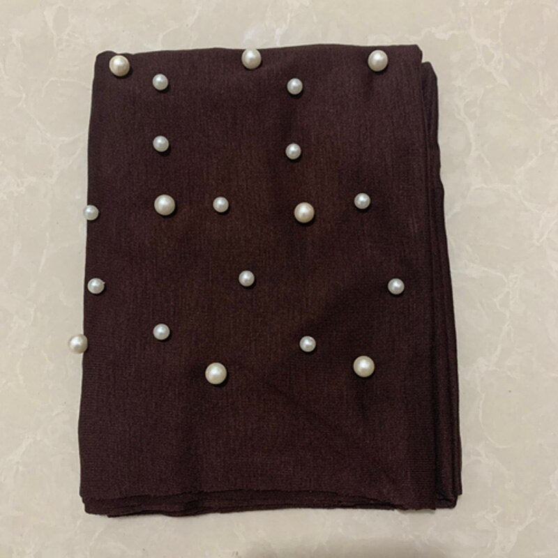 Cotton Turban Hijab Beading Headscarf