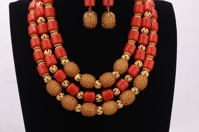 Native Coral Set For Women Wedding