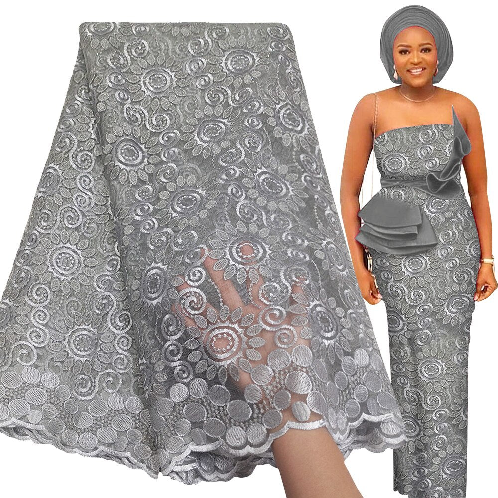 Soft Lace 5 Yards French Tulle Rhinestone Embroidery