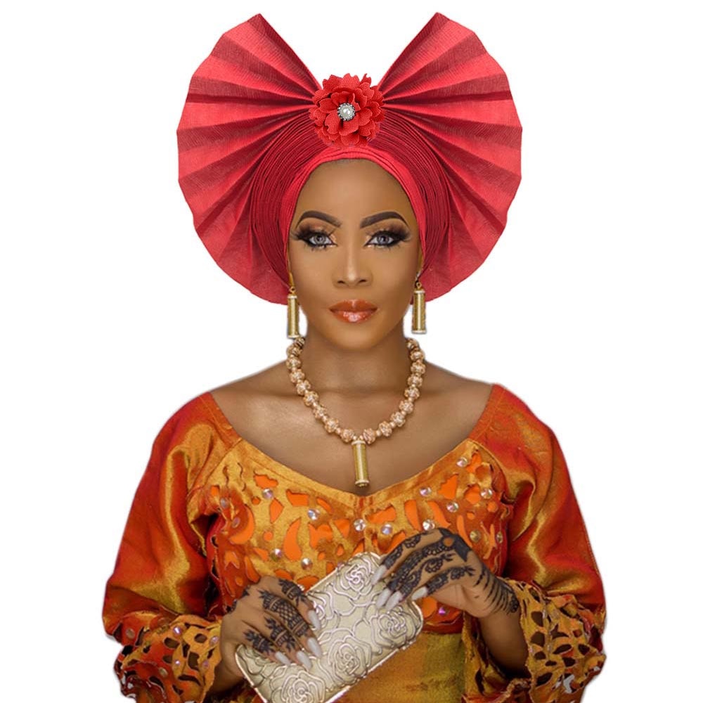 Traditional Headtie For Women Fan Shape Gele/ Turban