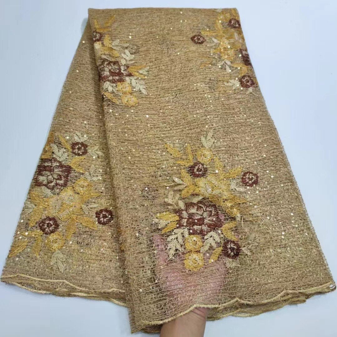 Sequins High Quality Rope Embroidery Tulle Lace French 5 Yards