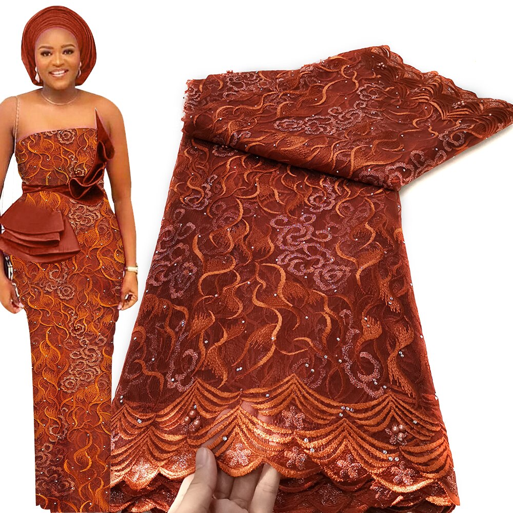 Soft Beaded Fabric 5 Yards Rhinestone French Tulle