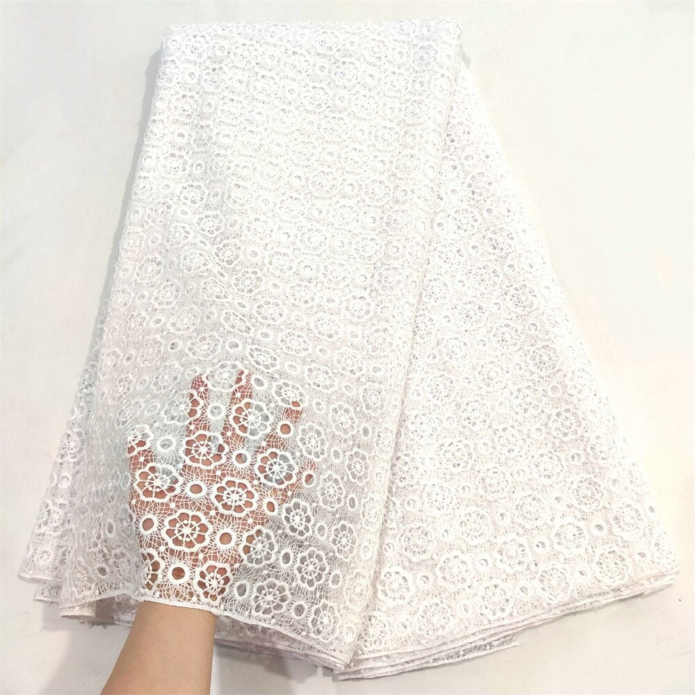Stones African Lace Fabric 5 Yards Yellow High Quality French Tulle Net Lace Material Nigerian Women Asoebi Wedding Fabrics