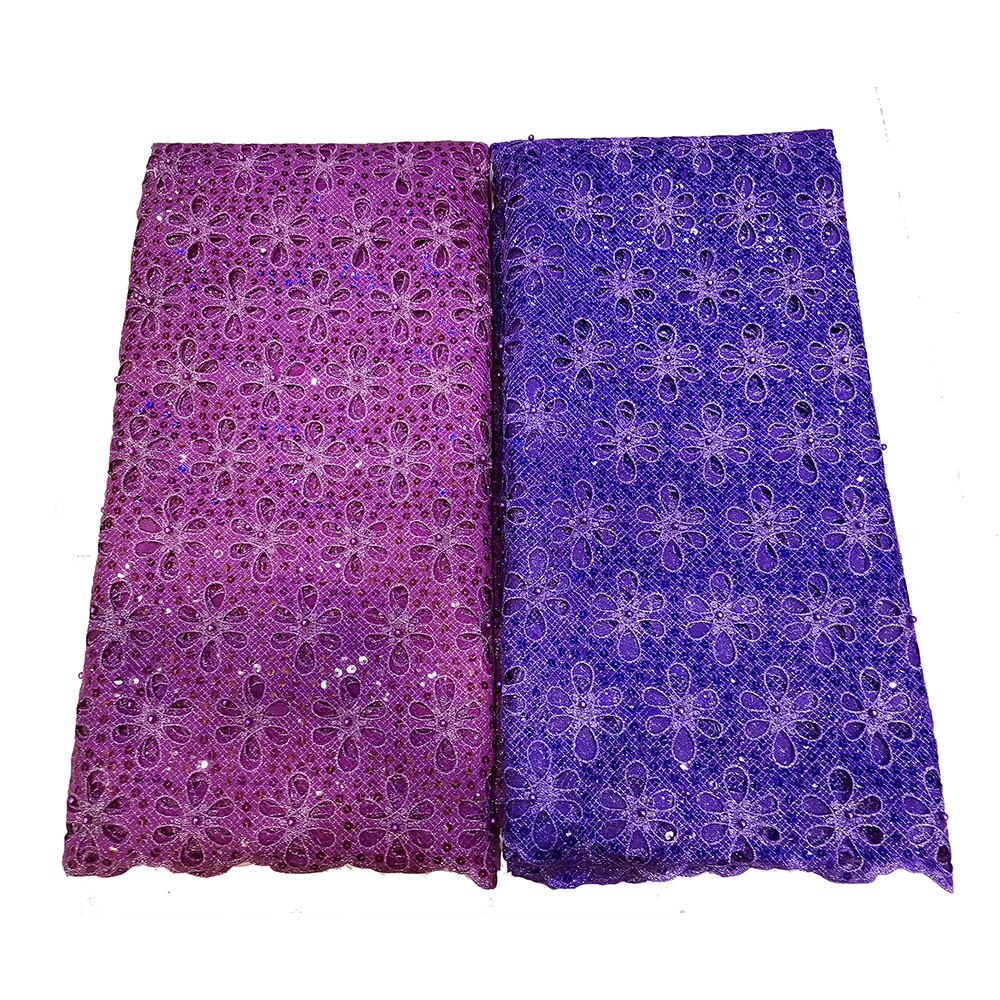 5 Yards Nigerian Sequin Embroidery French Tulle