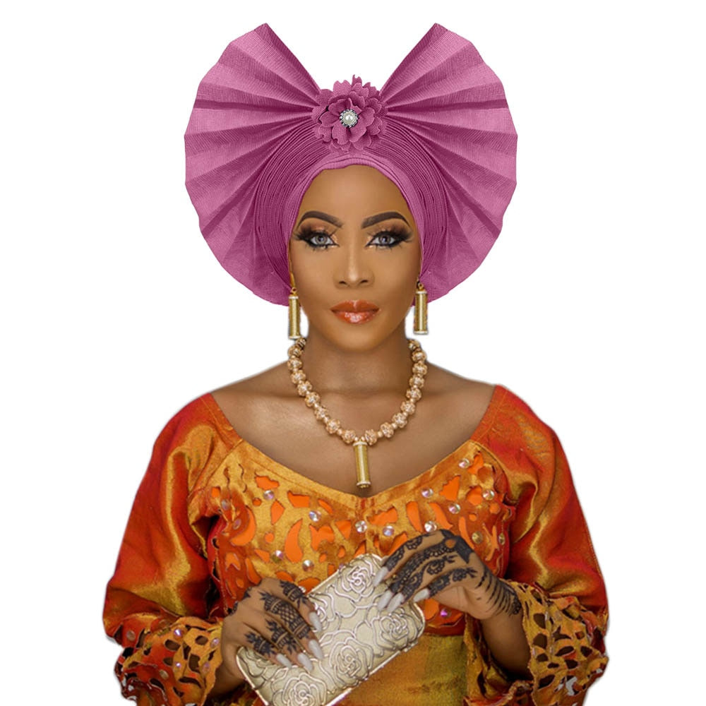 Traditional Headtie For Women Fan Shape Gele/ Turban