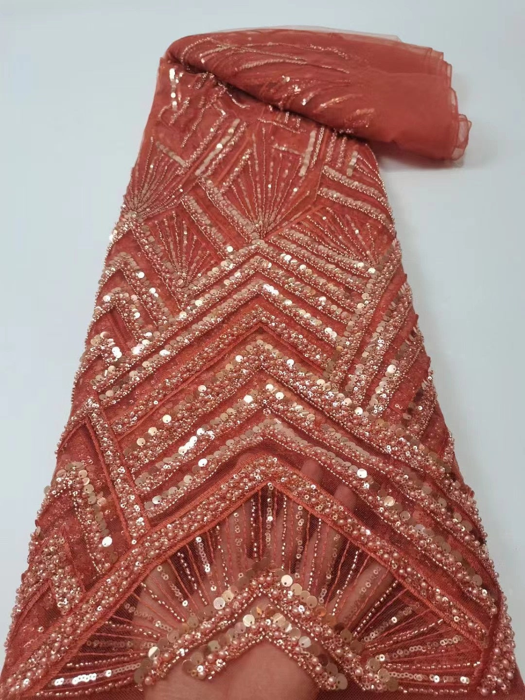 Sequence African Lace Fabric 5 Yards 2023 High Quality Sequin Nigerian Wedding Asoebi Lace Material Luxury Fabrics For Dress