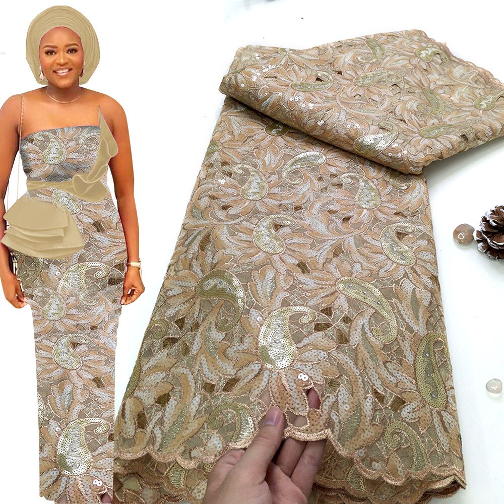 5 Yards Luxury Sequin Embroidery French Tulle