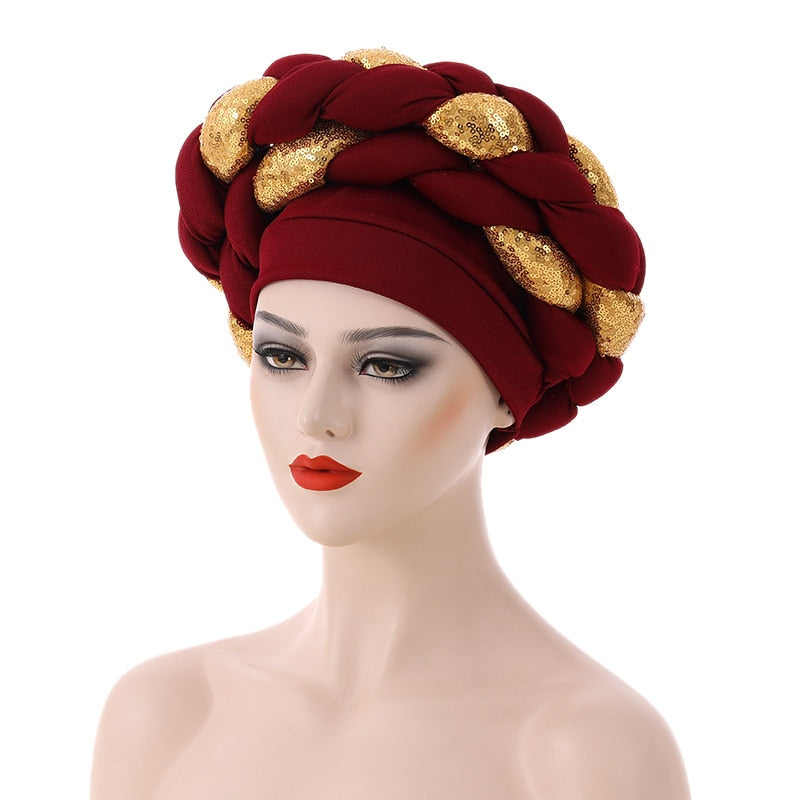 Auto Gele Braided Turban Headtie