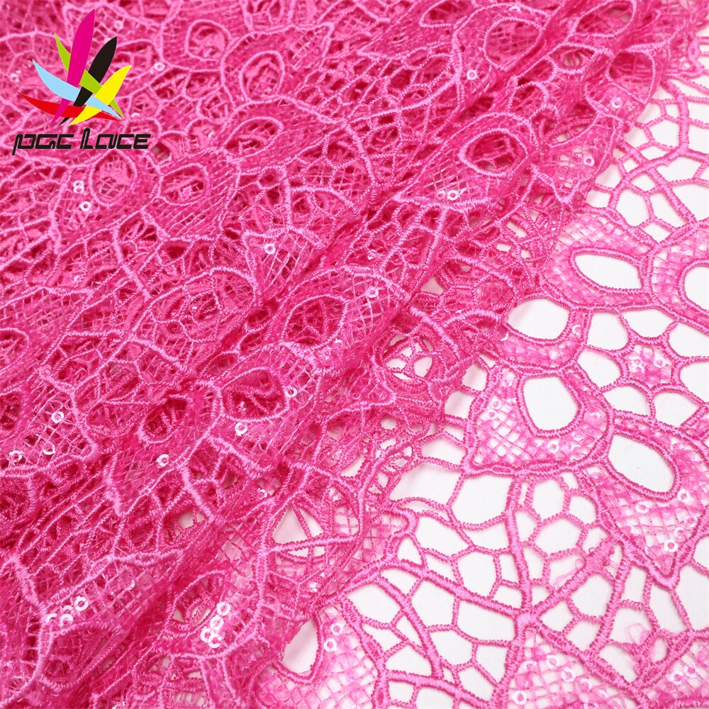 PGC African Sequins Cord Lace Fabric 5 Yards 2022 High Quality Nigerian Women Wedding Asoebi French Lace Material Sew LY1436-1