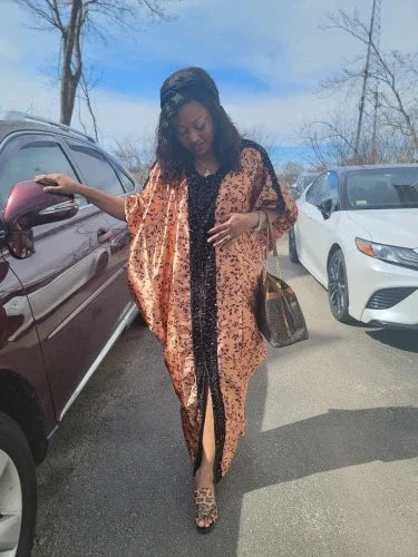 African Boubou Kaftan Dress – Luxury Abaya for Women Dubai Style, Evening Party Gown