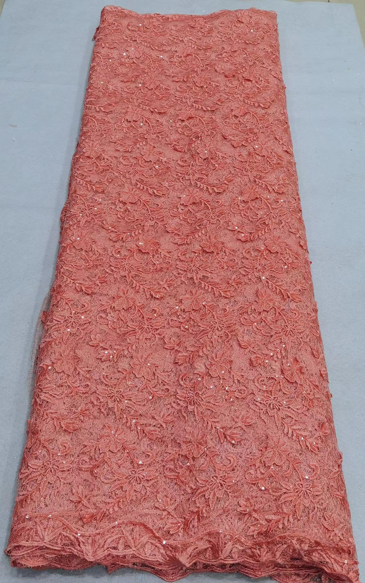 Purple French Cord Guipure Net Lace
