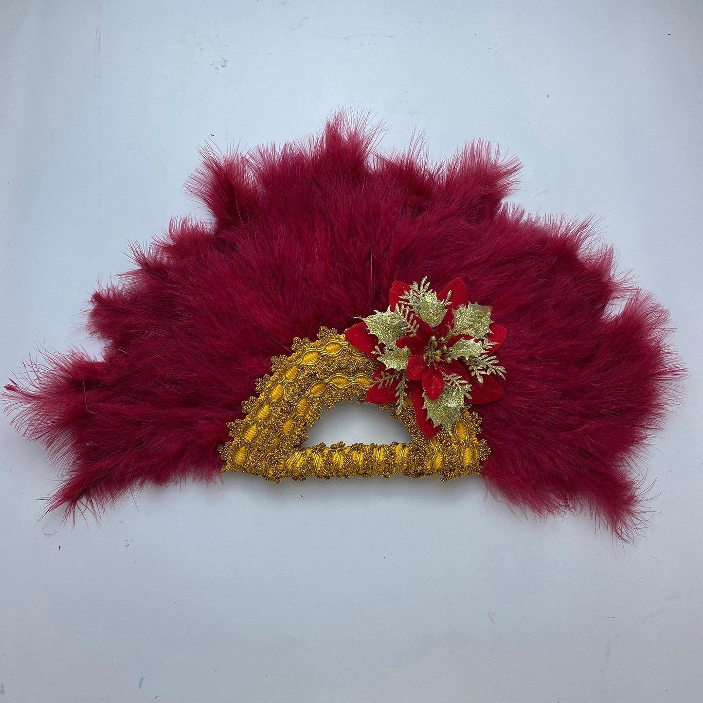 Turkey Feather Hand Fan (Half Fan)