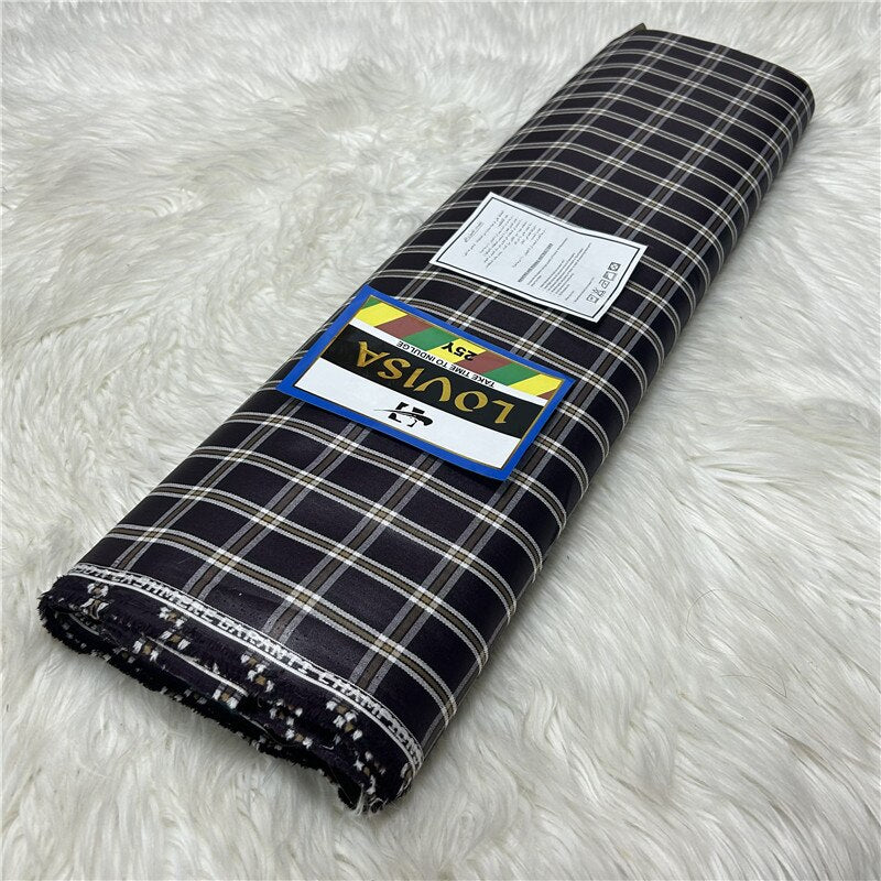5 Yards Plaid Senator Wear Suit Fabric for Men