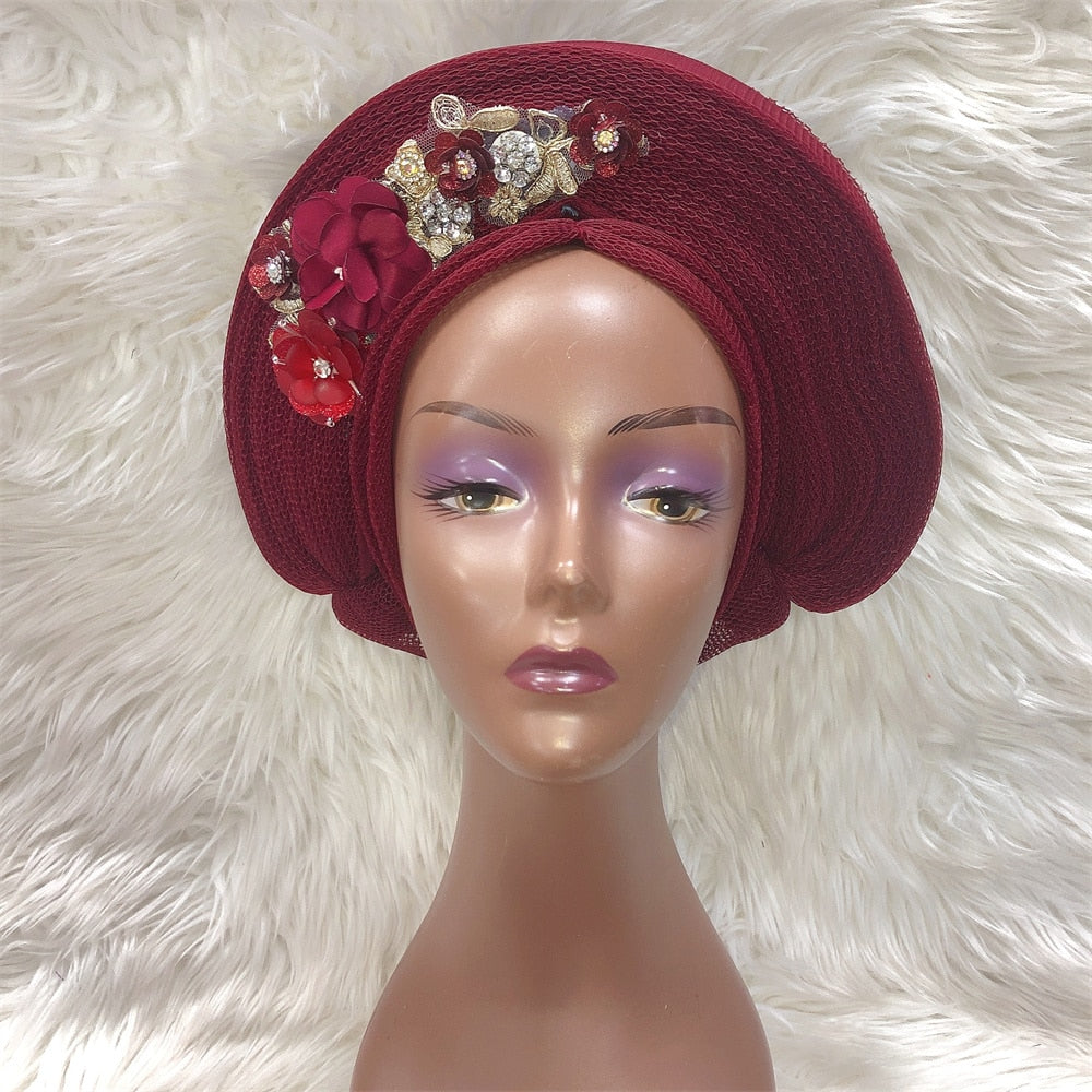 New Turban Cap Big Size Women Turban Cap For African Hats Nigerian Turban Gele best selling auto gele