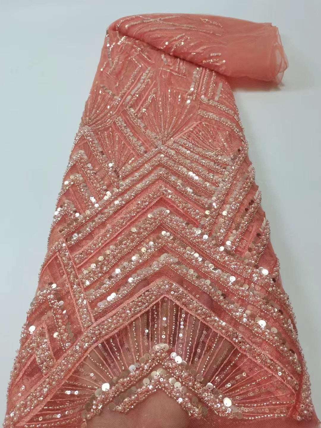Sequence African Lace Fabric 5 Yards 2023 High Quality Sequin Nigerian Wedding Asoebi Lace Material Luxury Fabrics For Dress