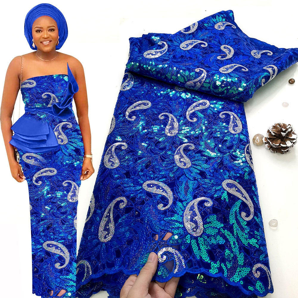 5 Yards Luxury Sequin Embroidery French Tulle