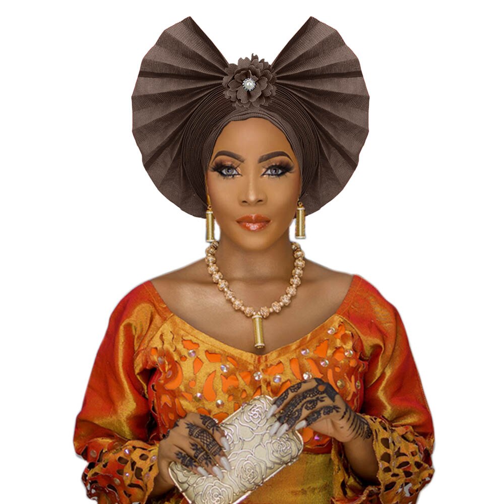 Traditional Headtie For Women Fan Shape Gele/ Turban