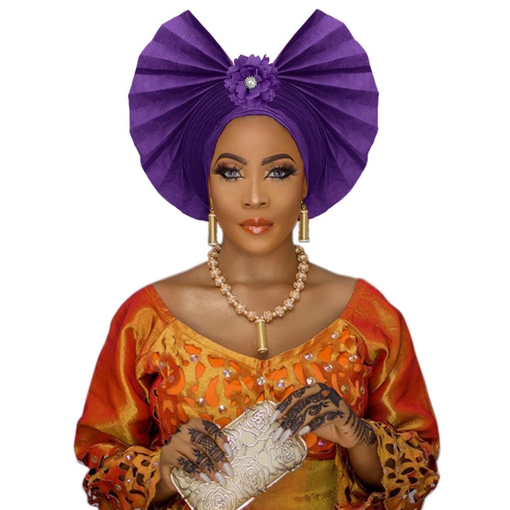 Traditional Headtie For Women Fan Shape Gele/ Turban