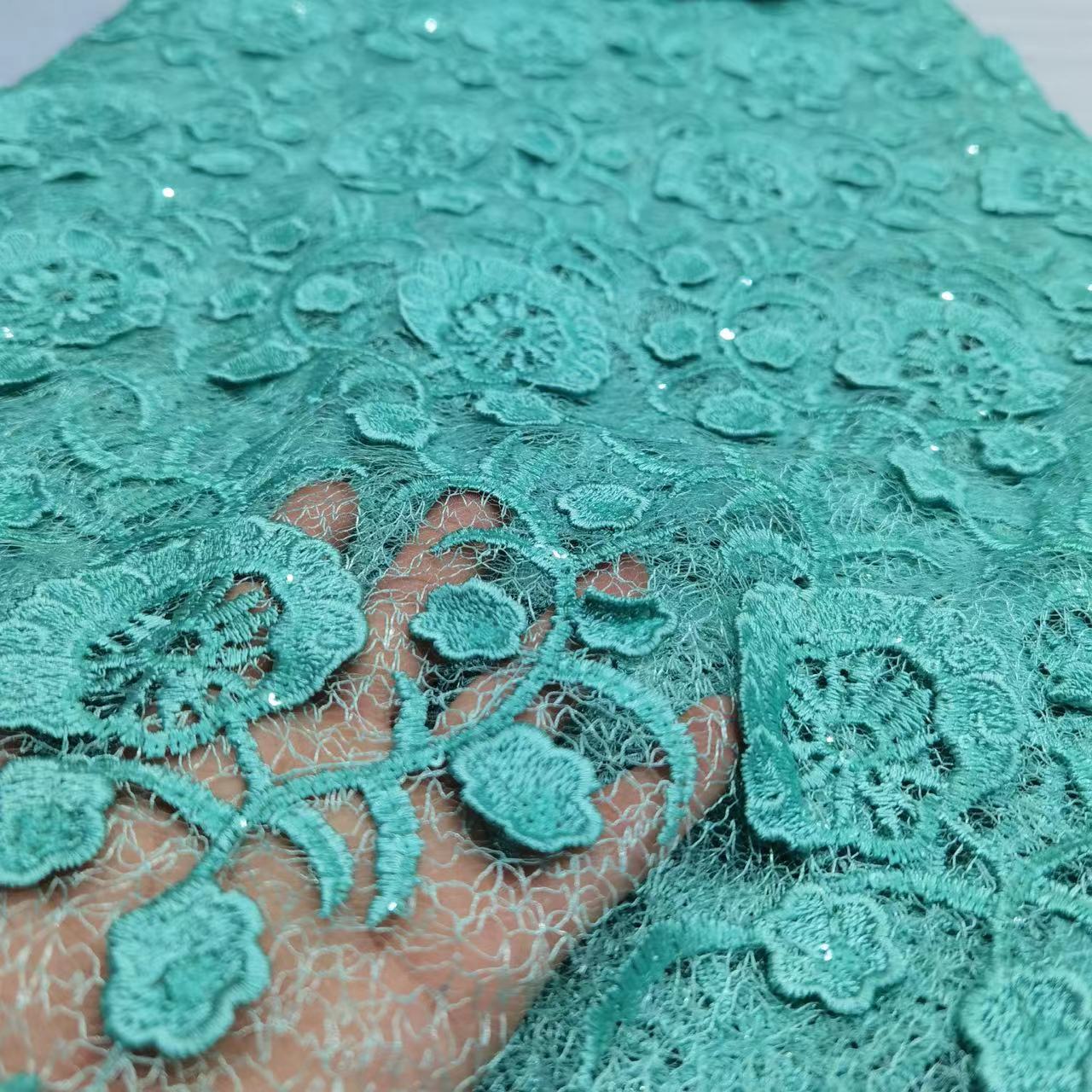 Purple French Cord Guipure Net Lace